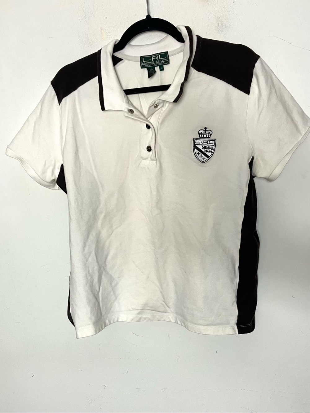 Vintage Y2K Ralph Lauren Active Logo Crest Polo Shirt Size XL